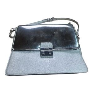 Silver Calvin Klein Designer Women's Mirror Flap purse